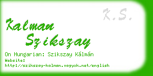 kalman szikszay business card